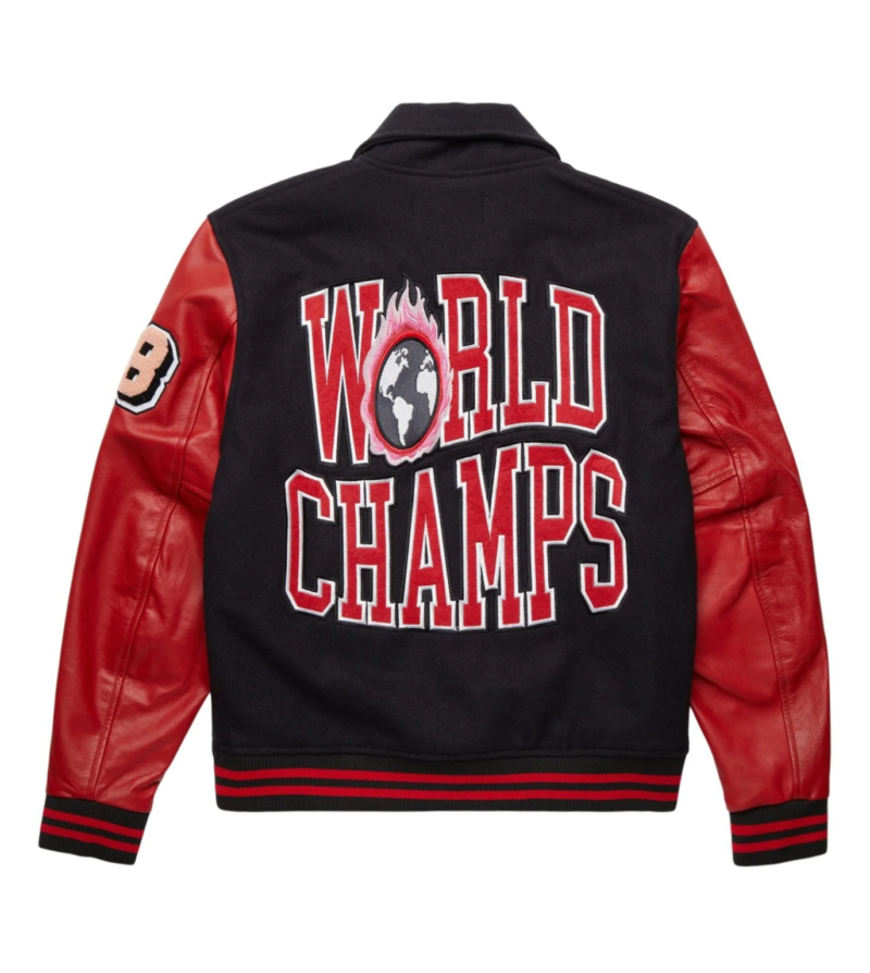 World Champs Homme+Femme Black & Red Varsity Jacket