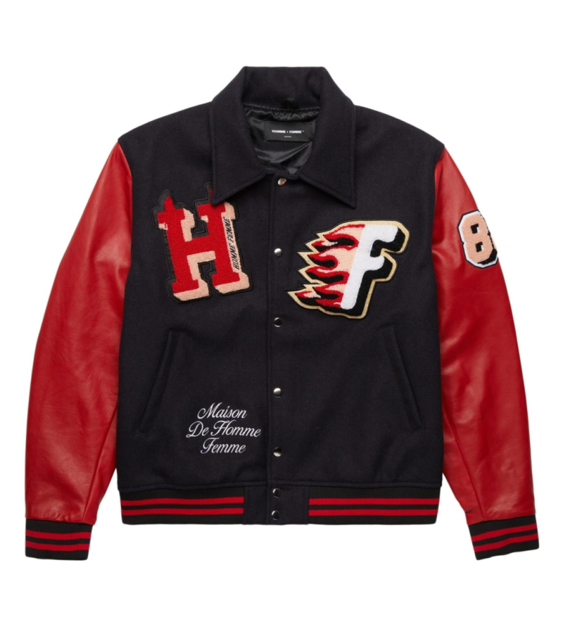 World Champs Homme+Femme Black & Red Varsity Jacket