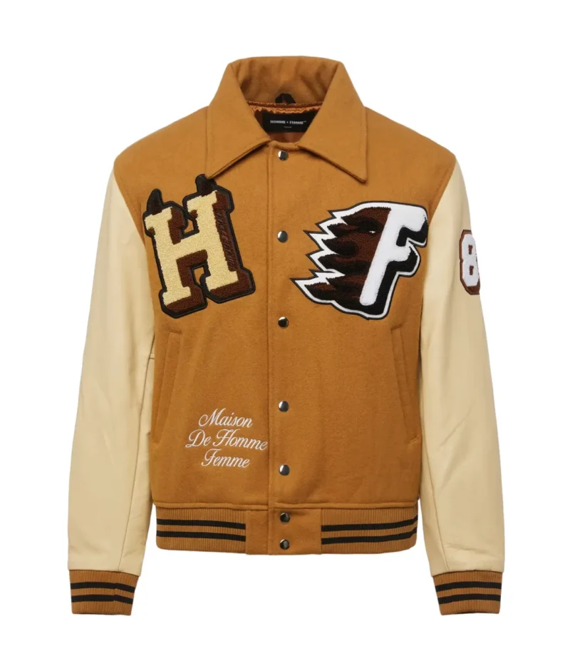 World Champs Homme+Femme Brown & Camel Varsity Jacket