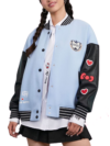 XO Hello Kitty The Weeknd Xo Jackets Sky Blue & Black Varsity Jacket