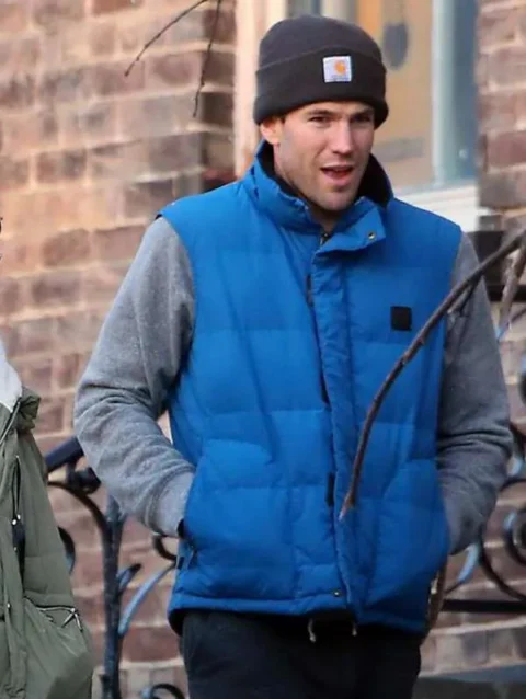 Austin Stowell The Hating Game Blue Vest