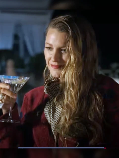 Blake Lively Another Simple Favor Maroon Coat