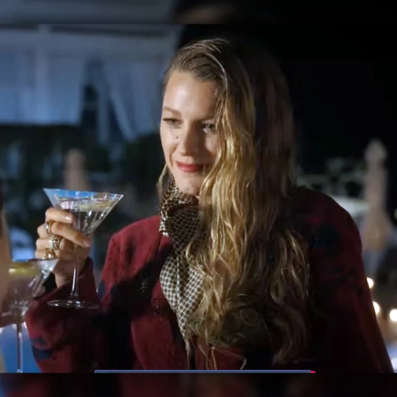 Blake Lively Another Simple Favor Maroon Coat