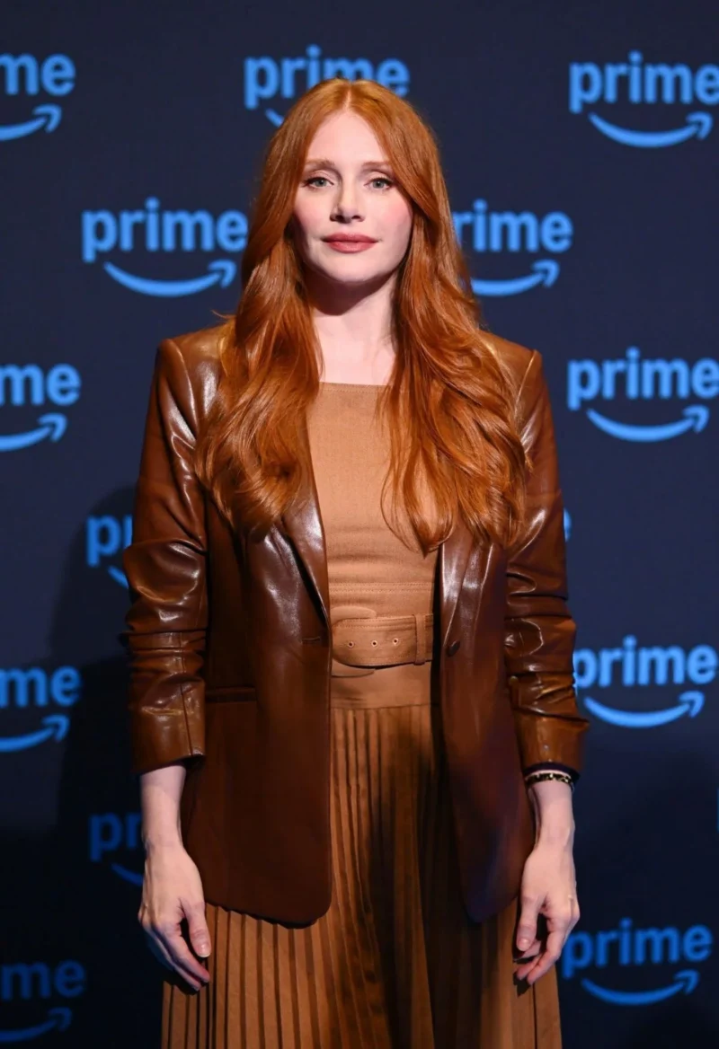 Bryce Dallas Howard Deep Cover Leather Blazer