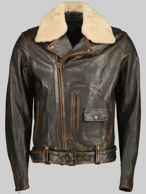 Elon Musk Brown Biker Leather Jacket