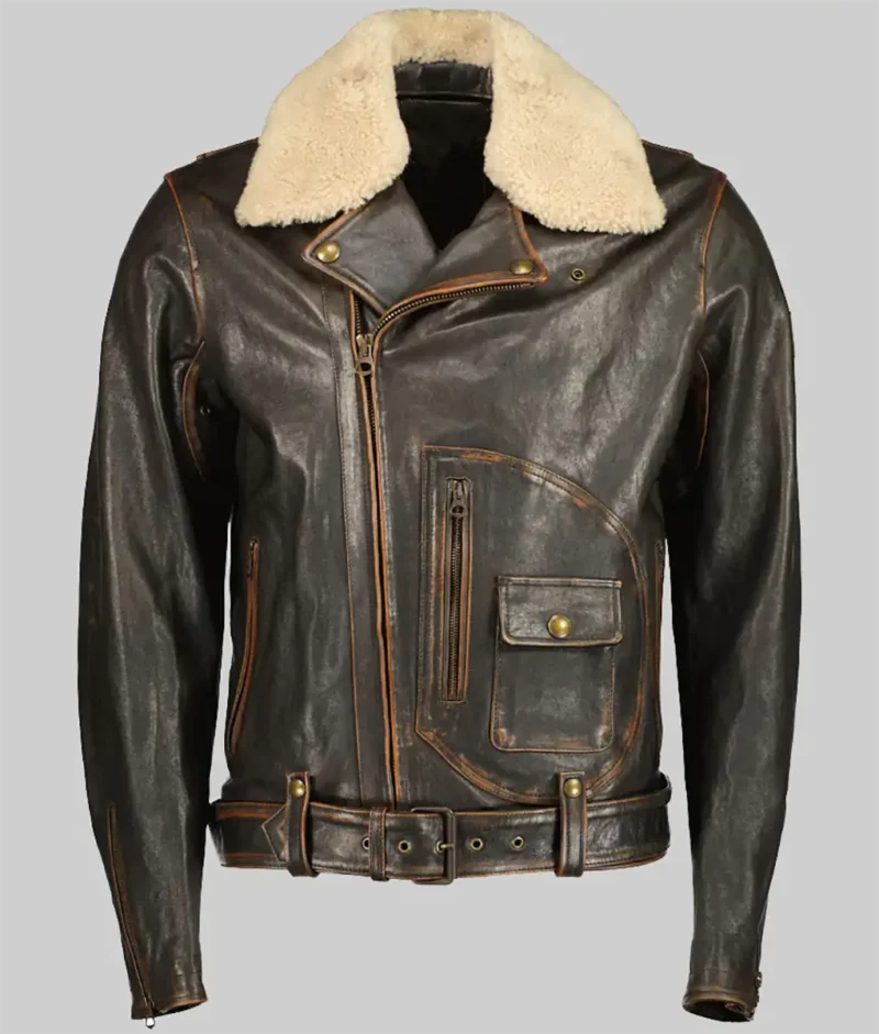 Elon Musk Brown Biker Leather Jacket