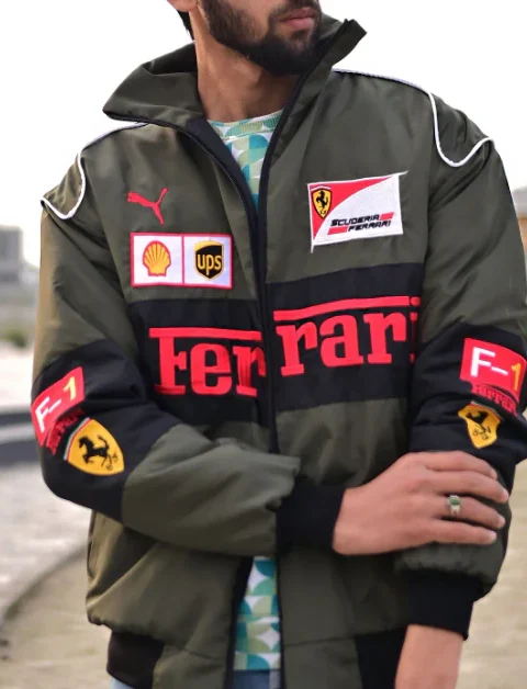 Embroidered Green Ferrari Jacket
