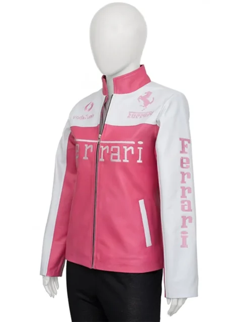 Ferrari Pink Leather Jacket