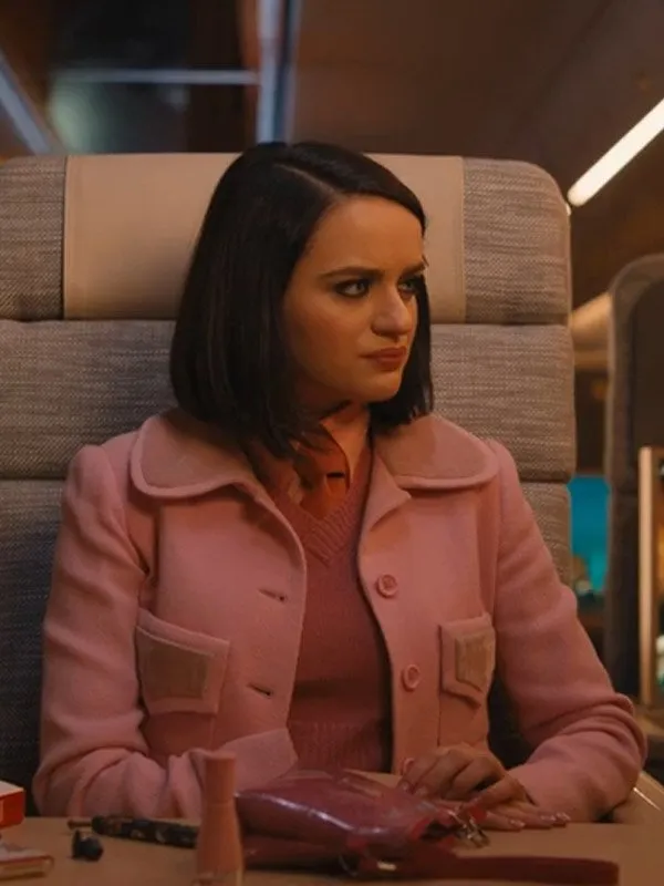 Joey King Bullet Train Pink Coat