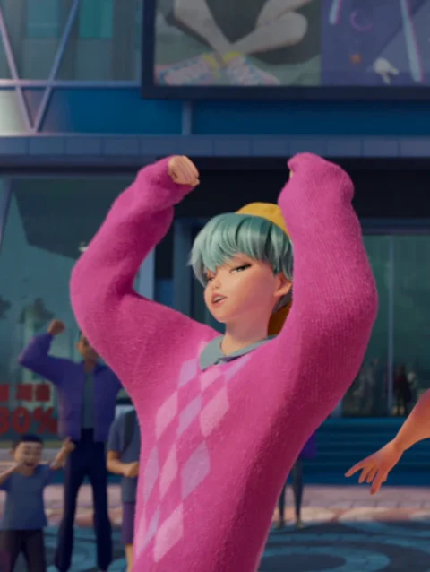KPop Demon Hunters Baby Saja's Argyle Crewneck Sweatshirt