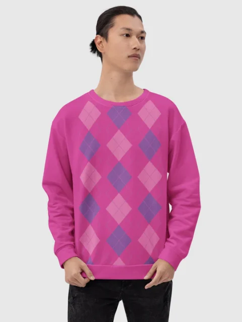 KPop Demon Hunters Baby Saja's Argyle Crewneck Sweatshirt