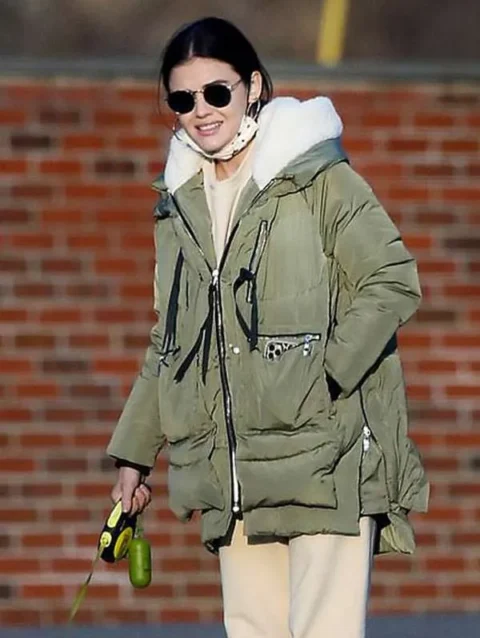 Lucy Hale The Hating Game 2021 Green Jacket