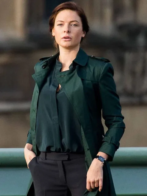 Rebecca Ferguson Mission Impossible 5 Green Trench Coat