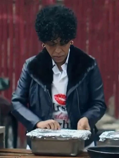 Tina Marrero The Bear Black Leather Jacket