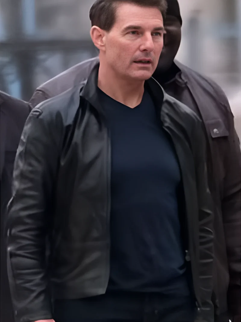 Tom Cruise Mission Impossible 7 Black Jacket Leather - Image 2