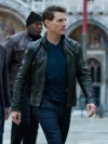 Tom Cruise Mission Impossible 7 Black Leather Jacket