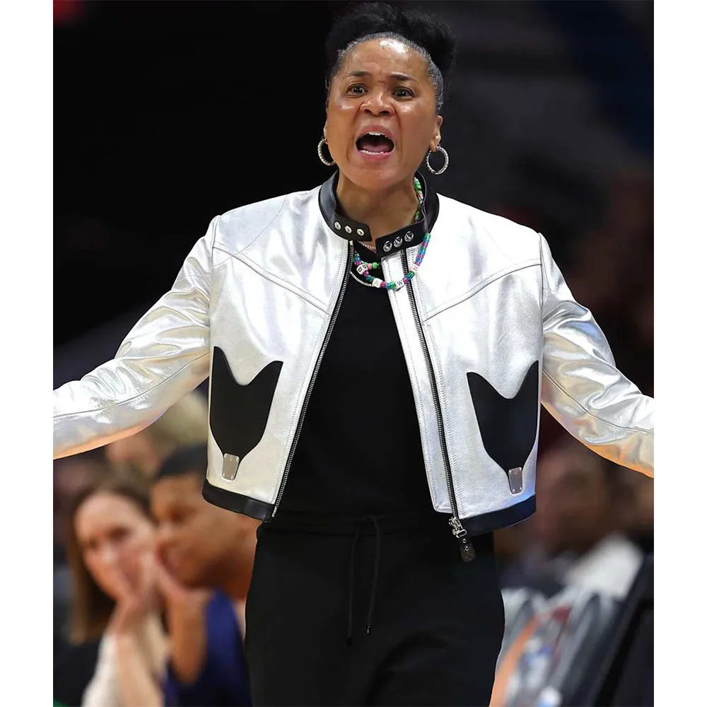 Dawn Staley Silver Leather Jacket - Image 14