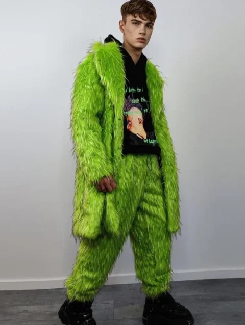 Ludoviquito P. Luche Green Fur Coat-1