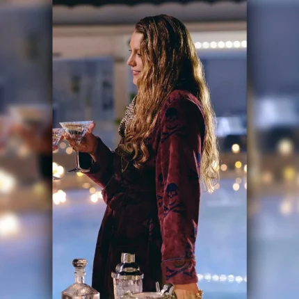 Blake Lively Another Simple Favor Coat Maroon