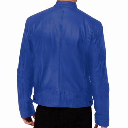 Men’s Blue Leather Jacket-1