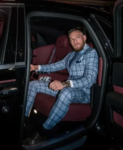 Conor McGregor Plaid Suit Blue