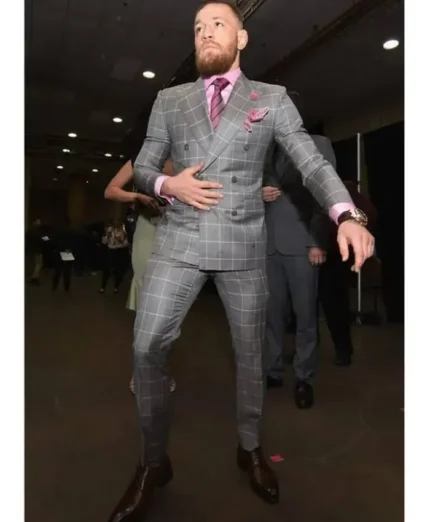 Conor McGregor Checkered Suit Grey
