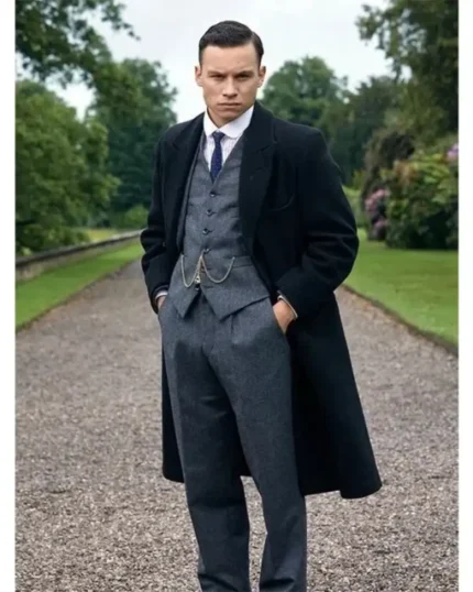 Finn Cole Peaky Blinders Michael Gray Long Coat Black