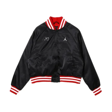 Jordan X Nike Women’s Satin Varsity Jacket Black