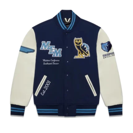 Memphis Grizzlies OVO X Varsity Jacket Wool & Leather