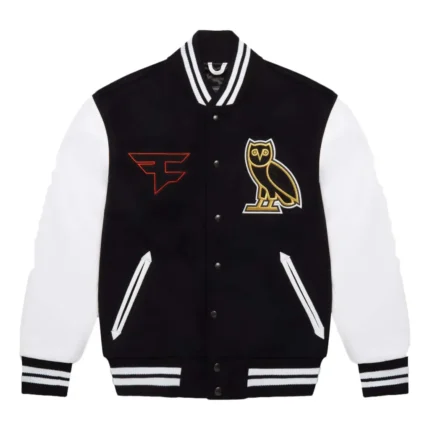 OVO x Faze Clan Varsity Black Jacket