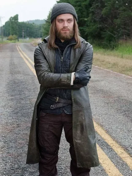 The Walking Dead Tom Payne Trench Coat Leather