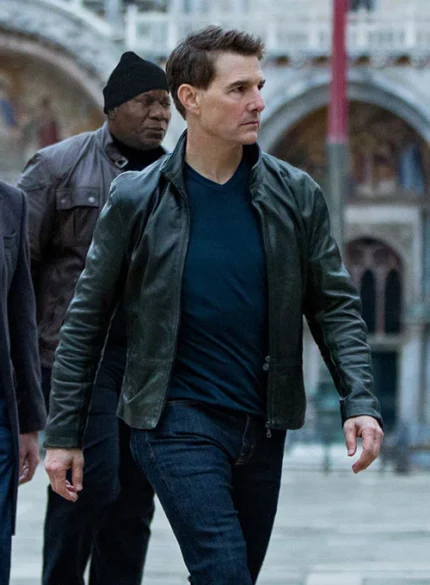 Tom Cruise Mission Impossible 7 Black Jacket Leather