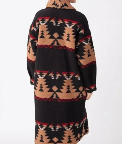 Yellowstone S05 Beth Dutton Black Printed Coat-1