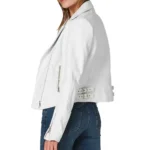 White Leather Jacket Women-2