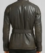 Men’s Olive Green Classic Leather Biker Jacket-2