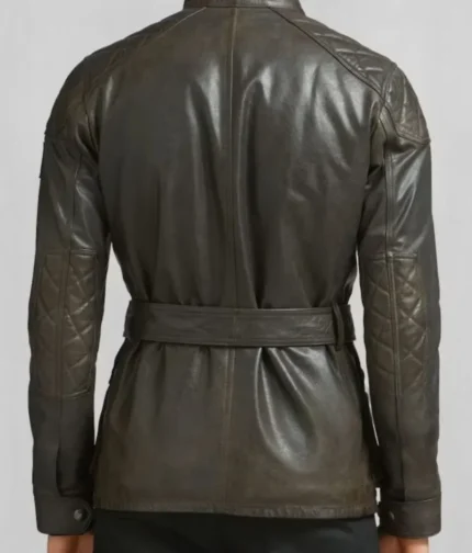 Men’s Olive Green Classic Leather Biker Jacket-2