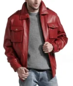 Red Leather Jacket Men