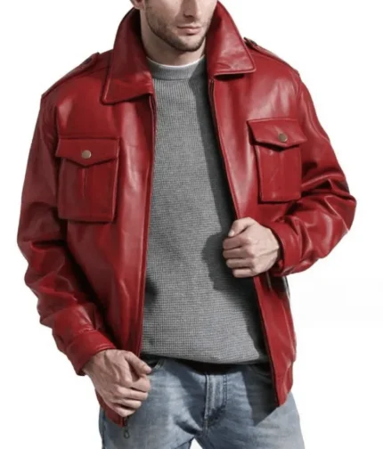 Red Leather Jacket Men