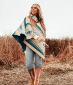 Handmade Kelly Reilly TV Series Yellowstone Beth Dutton Poncho Cape Coat-1