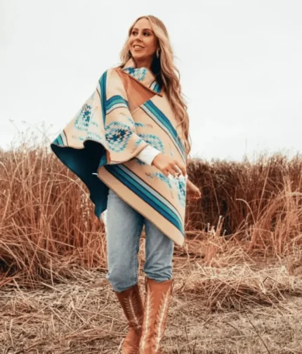 Handmade Kelly Reilly TV Series Yellowstone Beth Dutton Poncho Cape Coat-1