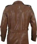 1883 James Dutton Brown Leather Trench Coat Yellowstone-3