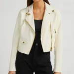 Women’s Vixen Moto White Leather Jacket