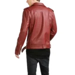 Red Biker Leather Jacket Men-3