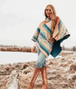 Handmade Kelly Reilly TV Series Yellowstone Beth Dutton Poncho Cape Coat-2
