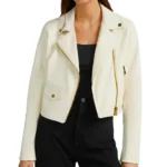 Women’s Vixen Moto White Leather Jacket-1