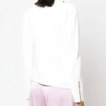 Women’s White Cuff-Zip Leather Jacket-2