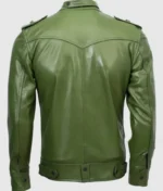 Slim Fit Men’s Dark Green Leather Jacket-2