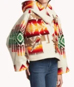Yellowstone Beth Dutton Printed Wool Cropped Cloak-1