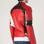 Men’s Fashion Bikers Red Leather Jacket-1