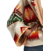 Yellowstone Beth Dutton Printed Wool Cropped Cloak-4